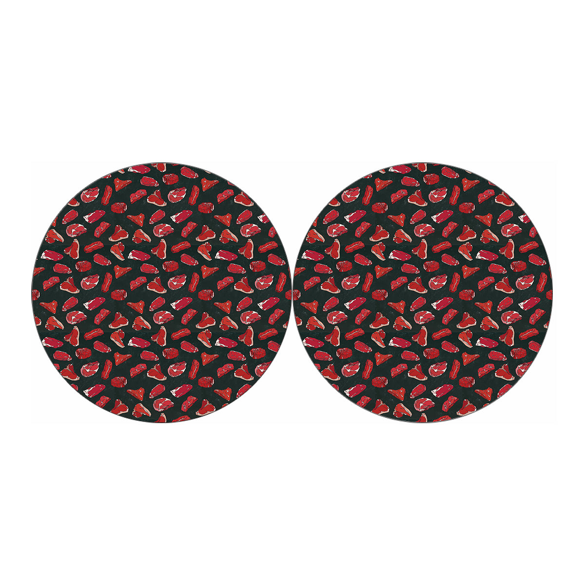 Red Meat Pattern Print Car Coasters