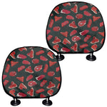 Red Meat Pattern Print Car Headrest Covers