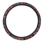 Red Meat Pattern Print Car Steering Wheel Cover