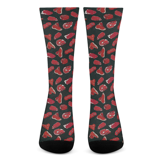 Red Meat Pattern Print Crew Socks