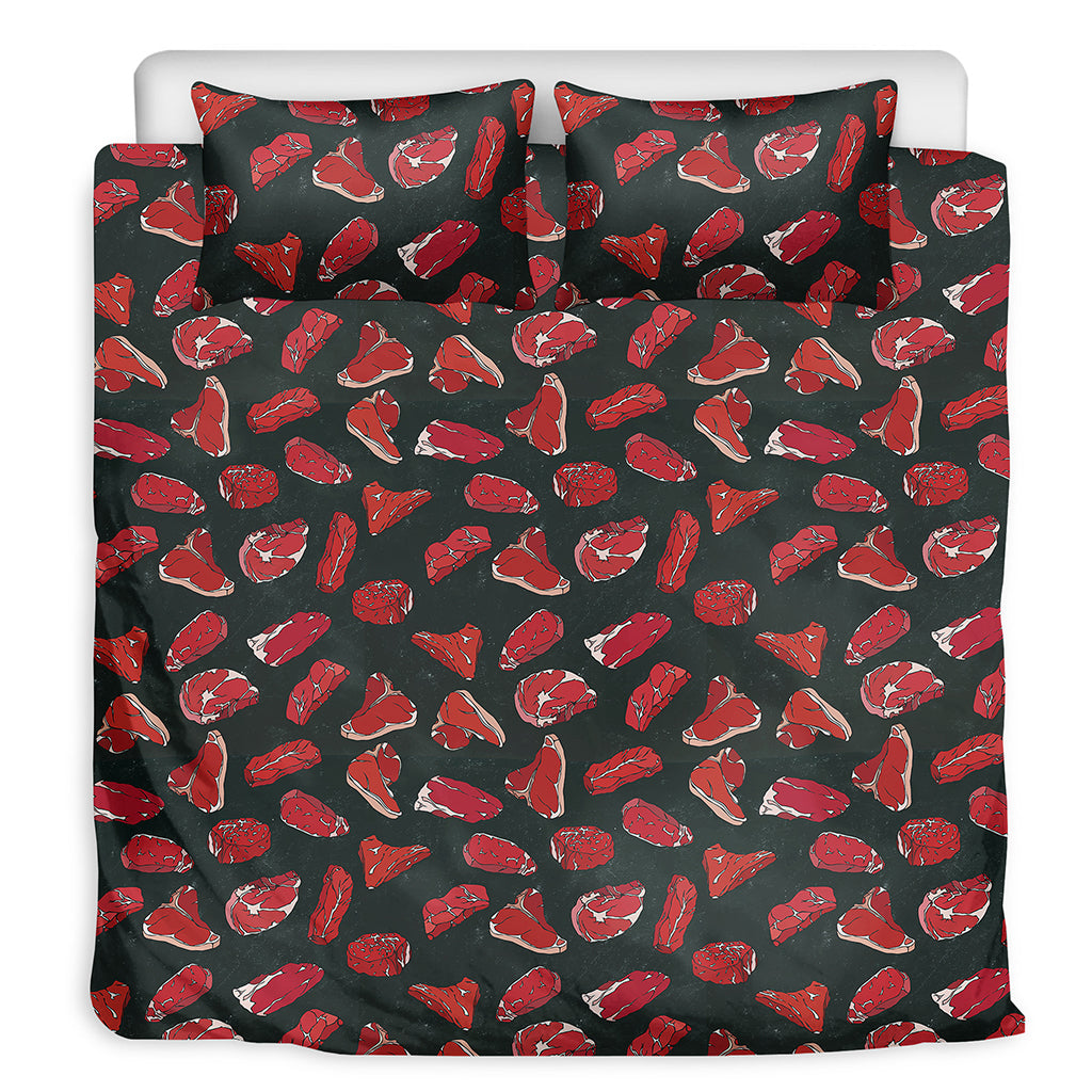 Red Meat Pattern Print Duvet Cover Bedding Set