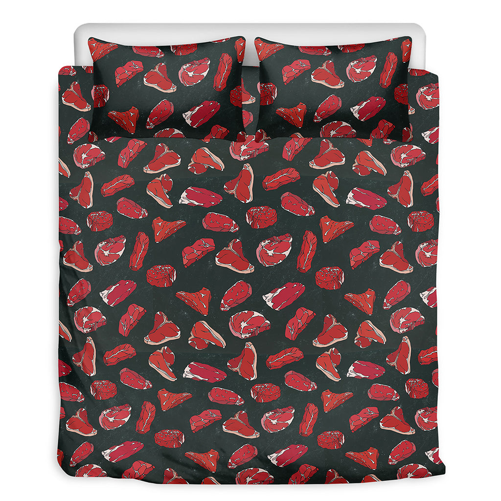 Red Meat Pattern Print Duvet Cover Bedding Set