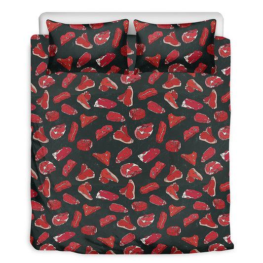Red Meat Pattern Print Duvet Cover Bedding Set