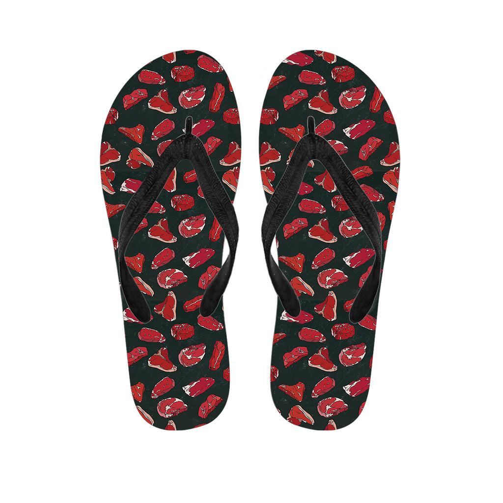 Red Meat Pattern Print Flip Flops