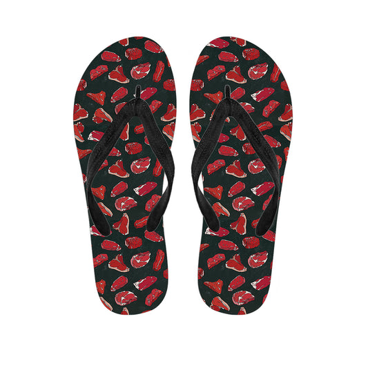 Red Meat Pattern Print Flip Flops