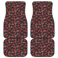 Red Meat Pattern Print Front and Back Car Floor Mats