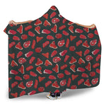 Red Meat Pattern Print Hooded Blanket