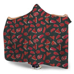 Red Meat Pattern Print Hooded Blanket
