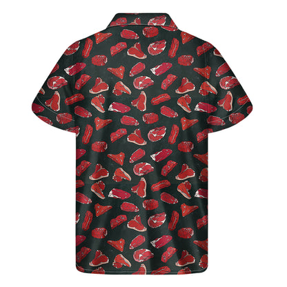 Red Meat Pattern Print Men's Short Sleeve Shirt