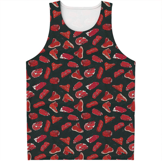 Red Meat Pattern Print Men's Tank Top