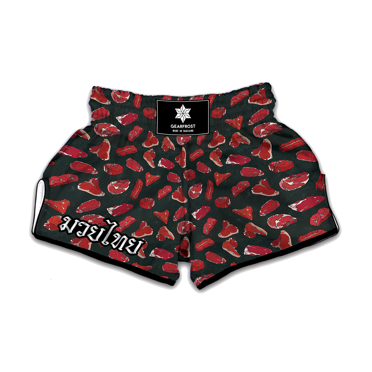 Red Meat Pattern Print Muay Thai Boxing Shorts