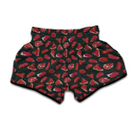 Red Meat Pattern Print Muay Thai Boxing Shorts