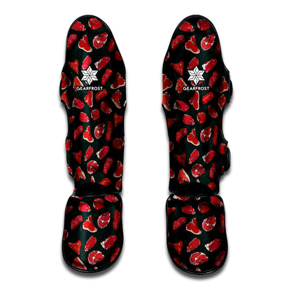 Red Meat Pattern Print Muay Thai Shin Guard