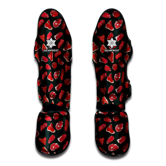 Red Meat Pattern Print Muay Thai Shin Guard