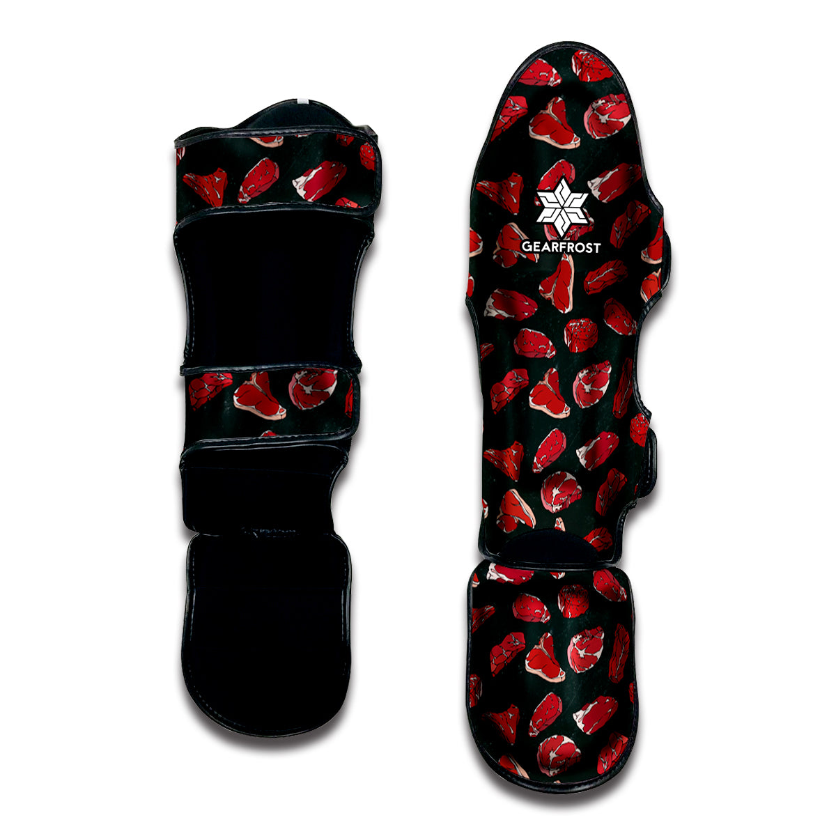 Red Meat Pattern Print Muay Thai Shin Guard