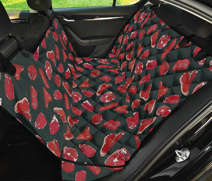 Red Meat Pattern Print Pet Car Back Seat Cover