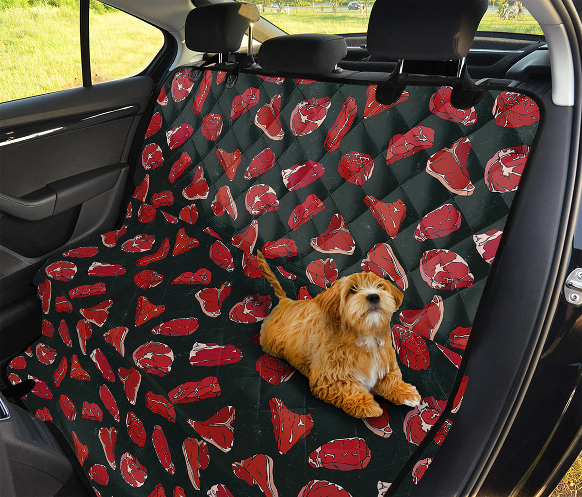Red Meat Pattern Print Pet Car Back Seat Cover