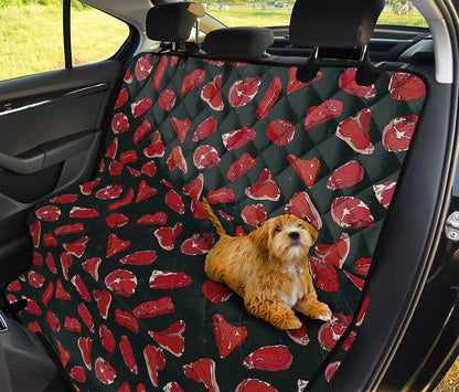 Red Meat Pattern Print Pet Car Back Seat Cover