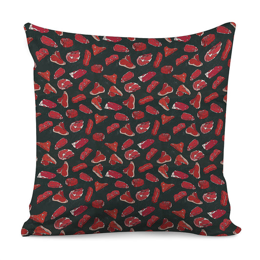 Red Meat Pattern Print Pillow Cover