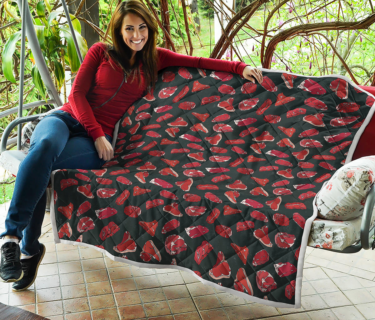 Red Meat Pattern Print Quilt