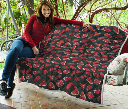 Red Meat Pattern Print Quilt