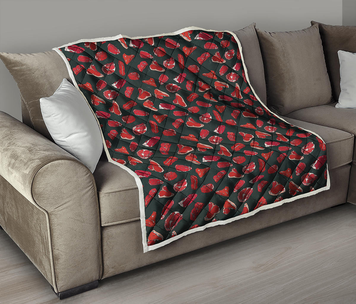 Red Meat Pattern Print Quilt