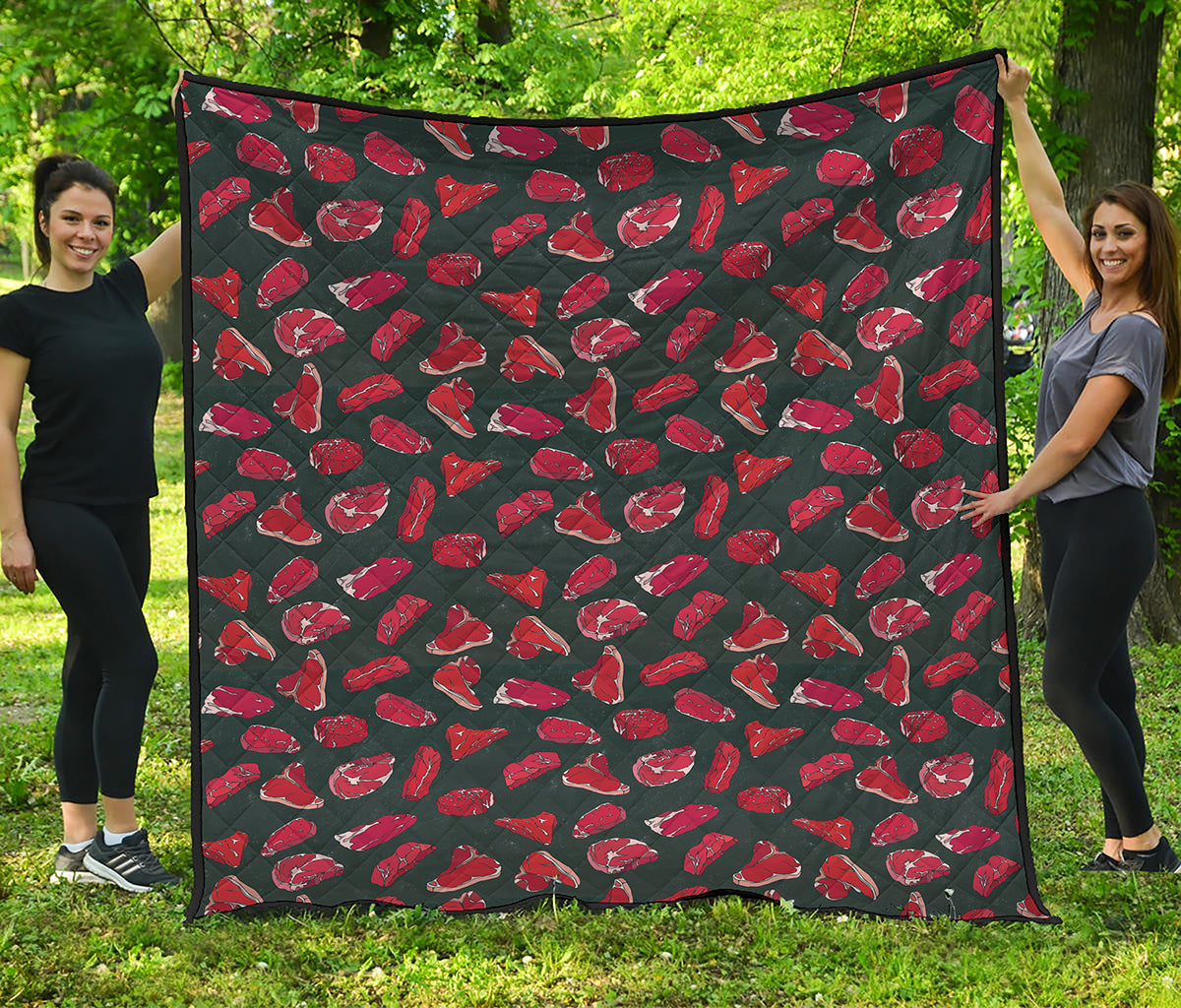 Red Meat Pattern Print Quilt