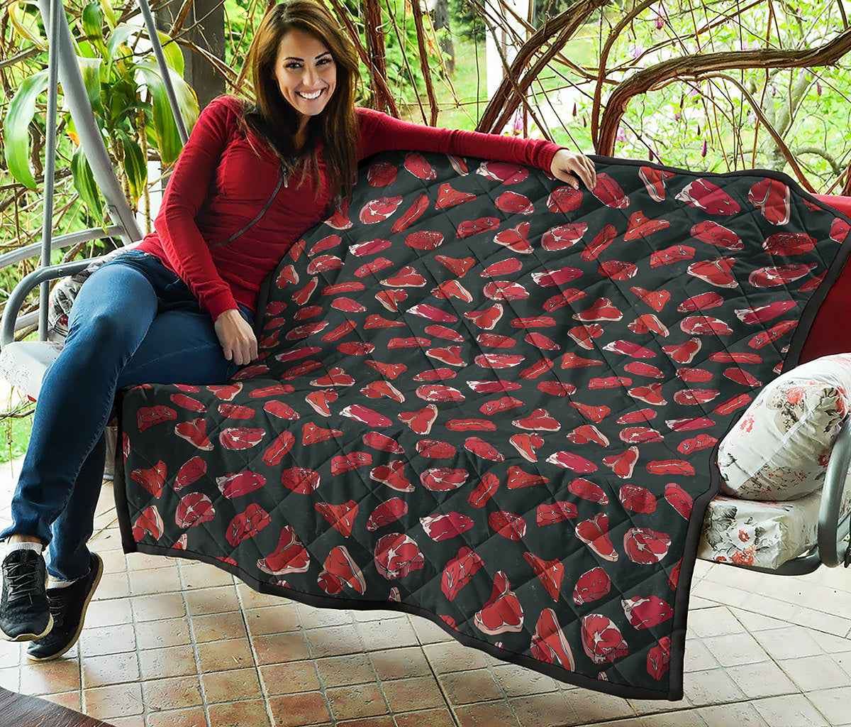 Red Meat Pattern Print Quilt
