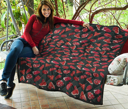 Red Meat Pattern Print Quilt