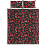 Red Meat Pattern Print Quilt Bed Set