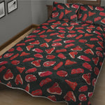 Red Meat Pattern Print Quilt Bed Set