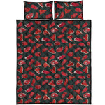 Red Meat Pattern Print Quilt Bed Set