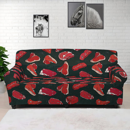 Red Meat Pattern Print Sofa Cover
