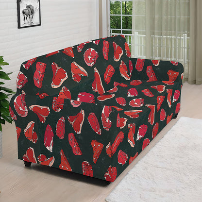 Red Meat Pattern Print Sofa Cover