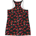 Red Meat Pattern Print Women's Racerback Tank Top