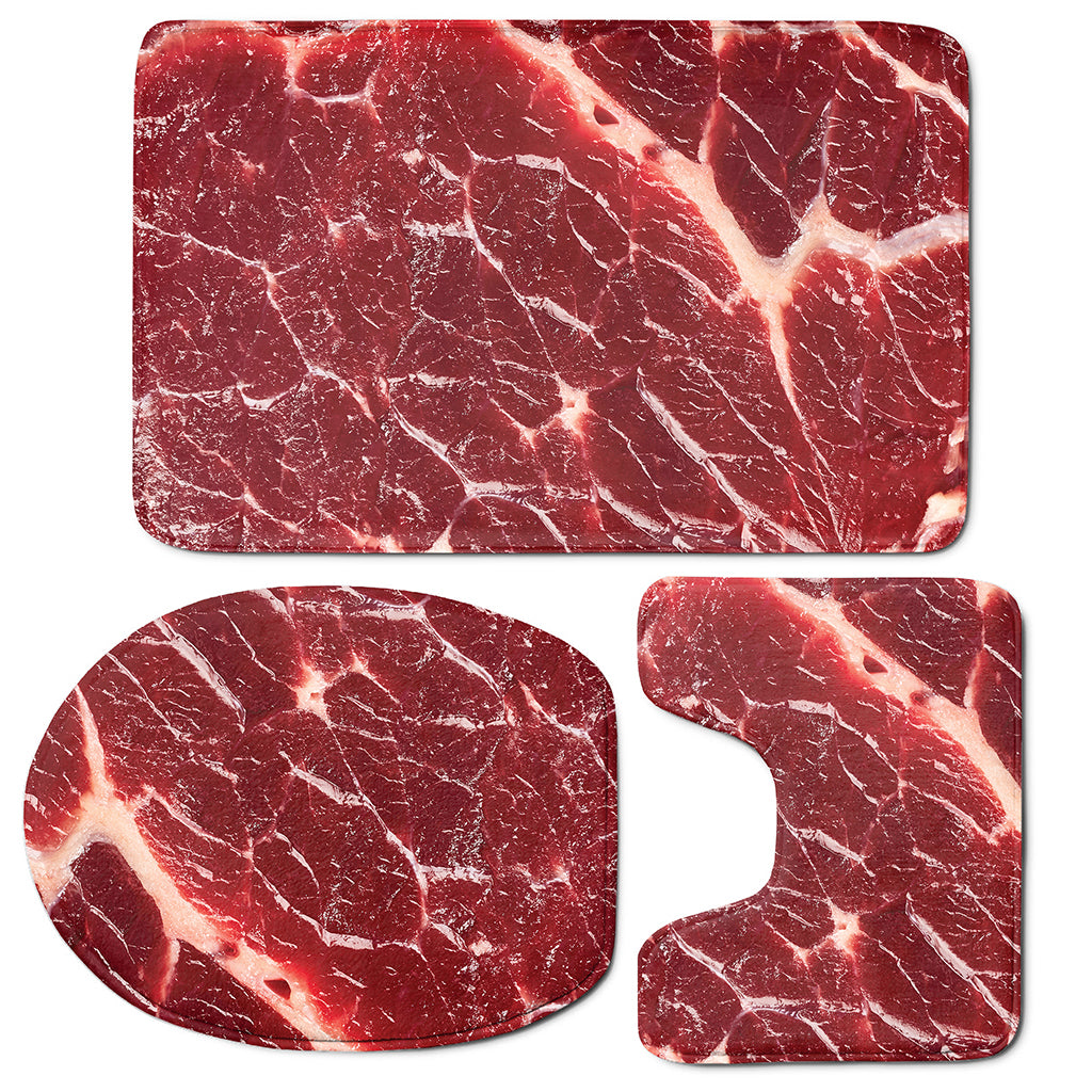 Red Meat Print 3 Piece Bath Mat Set