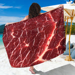 Red Meat Print Beach Sarong Wrap