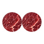 Red Meat Print Car Coasters