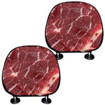 Red Meat Print Car Headrest Covers