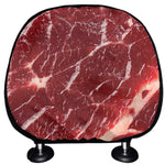 Red Meat Print Car Headrest Covers