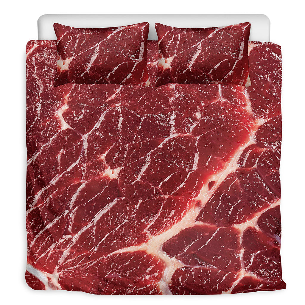Red Meat Print Duvet Cover Bedding Set