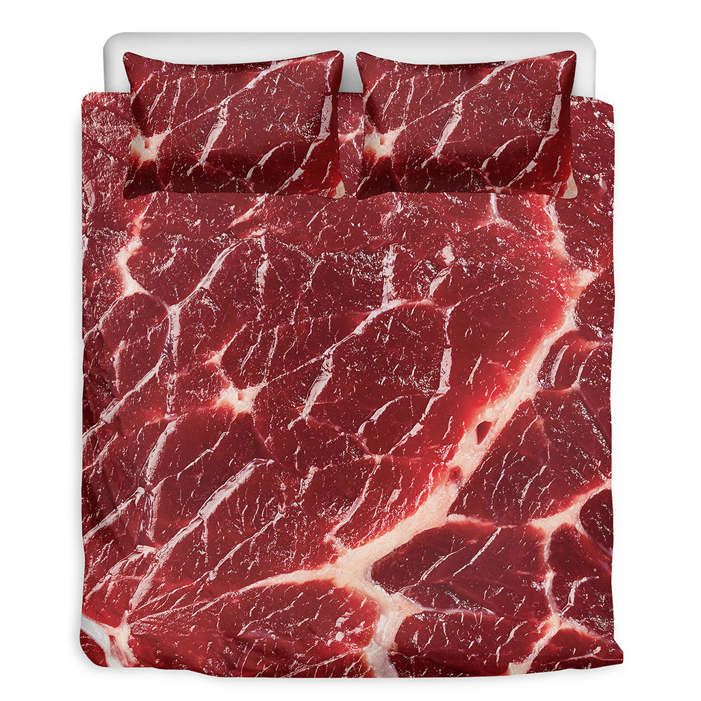 Red Meat Print Duvet Cover Bedding Set