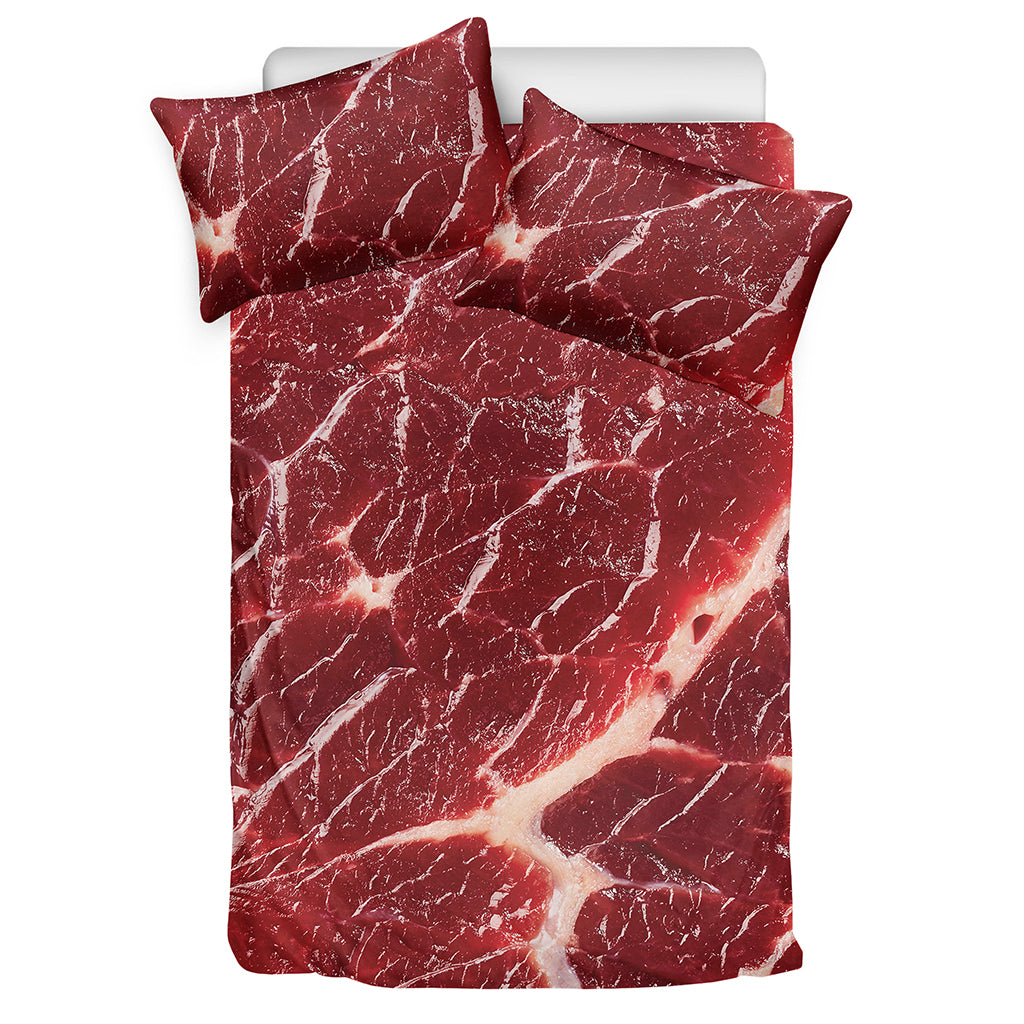 Red Meat Print Duvet Cover Bedding Set