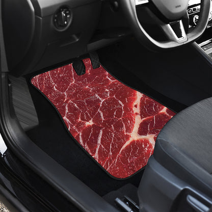 Red Meat Print Front and Back Car Floor Mats