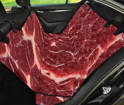 Red Meat Print Pet Car Back Seat Cover