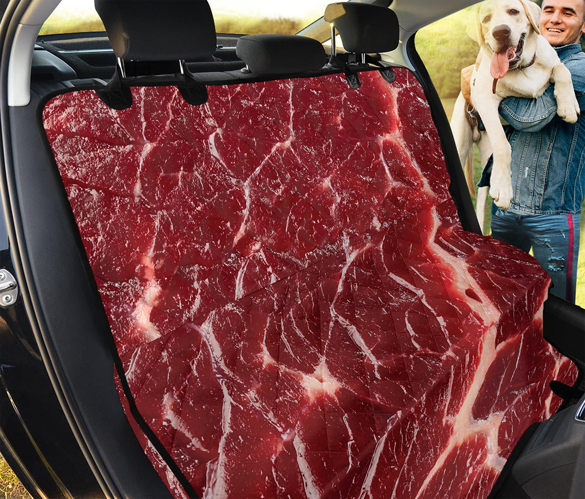 Red Meat Print Pet Car Back Seat Cover