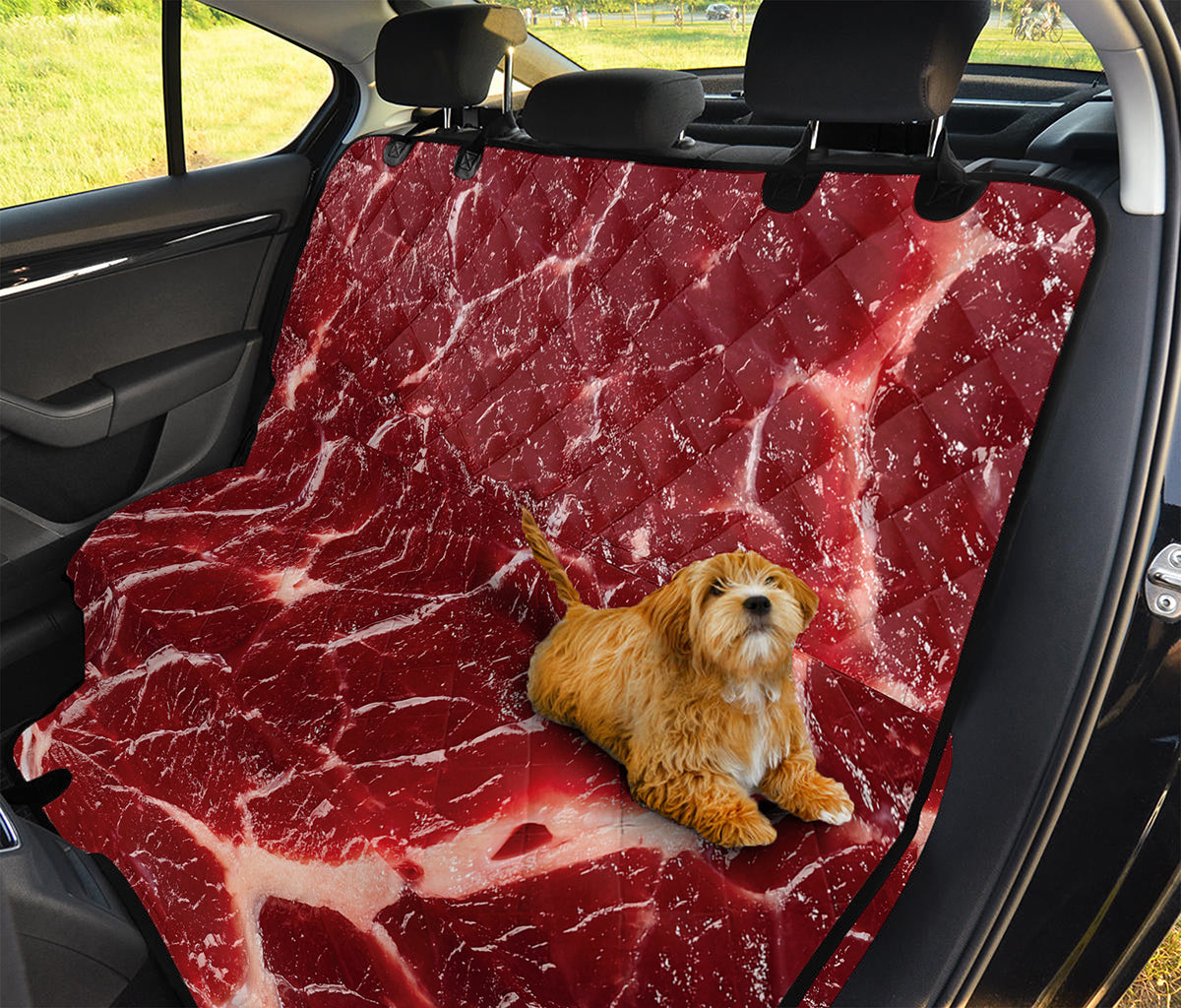 Red Meat Print Pet Car Back Seat Cover
