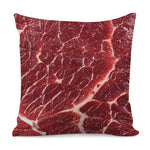 Red Meat Print Pillow Cover