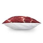 Red Meat Print Pillow Cover
