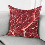 Red Meat Print Pillow Cover